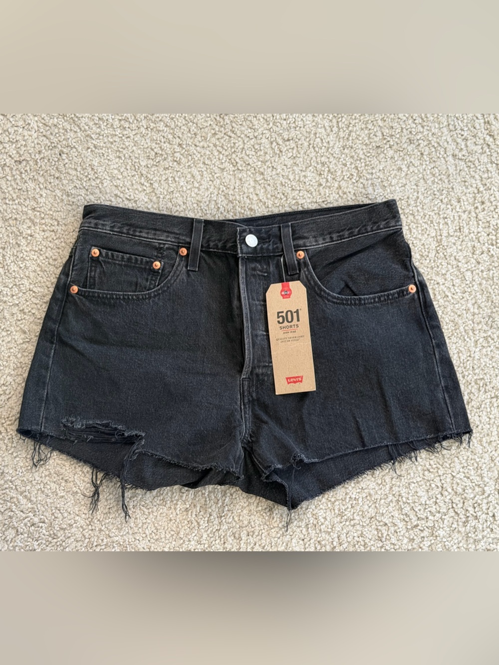 NWT Levi’s 501 High Rise Shorts - Black Denim